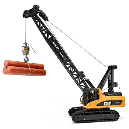 Construction Crane Toys for Boys,Crawler Cranes Truck Toy with Rotatable Fuselage Workbench and Liftable Robotic Arm,Cranes Truck with Simulated Lights,Crane Toys for Boys Age 4-7 - color: Crane