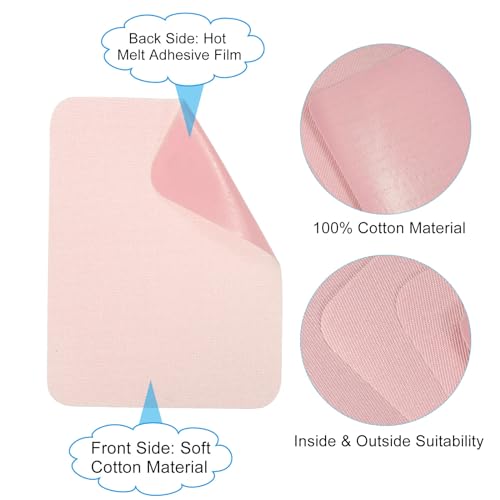 PATIKIL Fabric Iron-on Patches 8Pcs 5x4Inch Repair Patches Kit Light Pink - color: Light Pink