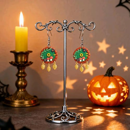 9 Pack Halloween Polymer Clay Cutters - Pumpkin/Mushroom/Flower/Oval Rectangle Geometry/Dragon, Ideal Polymer Clay Molds & Polymer Clay Earring Cutters for Christmas Jewelry Making - color: Christmas mold