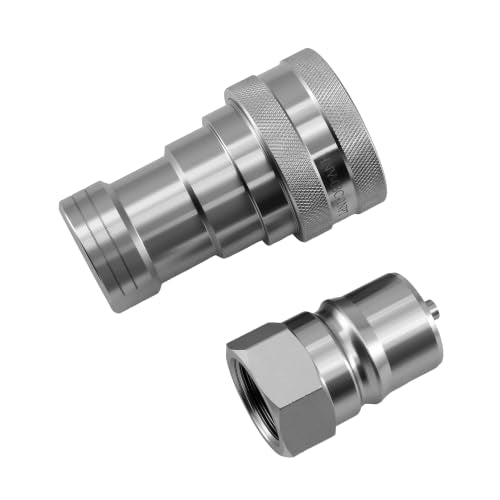 1" NPT ISO 7241-B Hydraulic Quick Disconnect Coupler Set, Alloy Steel Quick Disconnect Hydraulic Coupling (1" Body x 1" NPT Thread ISO7241-B) - color: 1" NPT X 1" Body (ISO7241-B)