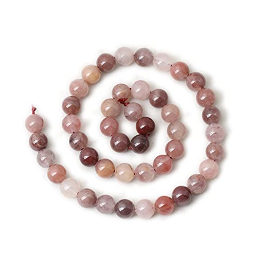 45PCS 8mm Natural Pruple Berry Quartzite Crystal Round Loose Beads for Jewelry Making 1 Strand 15" - color: Pruple Berry Quartzite, size: 8mm