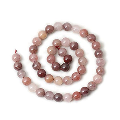 45PCS 8mm Natural Pruple Berry Quartzite Crystal Round Loose Beads for Jewelry Making 1 Strand 15" - color: Pruple Berry Quartzite, size: 8mm