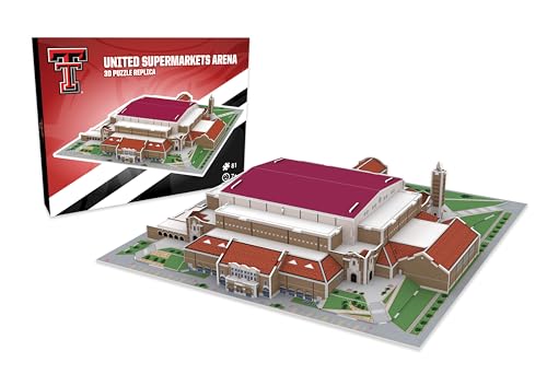 Pro Lion 3D Jigsaw Puzzle of Texas Tech Red Raiders Basketball Stadium - 81 Pieces | 2 Hour Build Time | Home of Texas Tech Basketball Team | NCAA Basketball Gifts for Boys, Men & Kids Aged 8 & Up - color: Home of Texas Tech Basketball Team