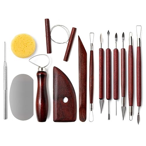 LINPHCEY 14-Piece Clay Sculpting Tools Set Perfect for Polymer Air Dry Modeling Clay Beginners & Professionals Ideal for DIY Pottery & Ceramics Tools for Clay Sculpey Sculpting & Crafting - color: 14PCS/SET