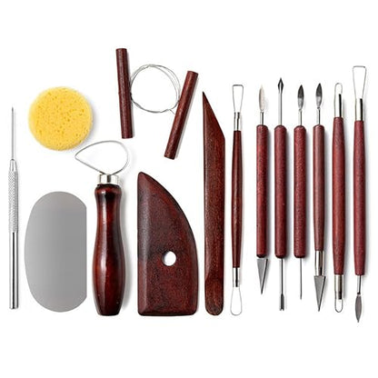LINPHCEY 14-Piece Clay Sculpting Tools Set Perfect for Polymer Air Dry Modeling Clay Beginners & Professionals Ideal for DIY Pottery & Ceramics Tools for Clay Sculpey Sculpting & Crafting - color: 14PCS/SET