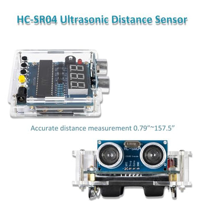 DIY Ultrasonic Distance Alarm Soldering Kit, Ultrasonic Distance Sensor Solder Project, Ultrasonic Distance Measuring Alarm Device, DIY Electronic Kits for Learning and Teaching Solder and Electronic