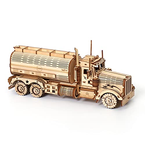 3D Wooden Puzzle for Adults, DIY Small Tanker Truck Model Kit