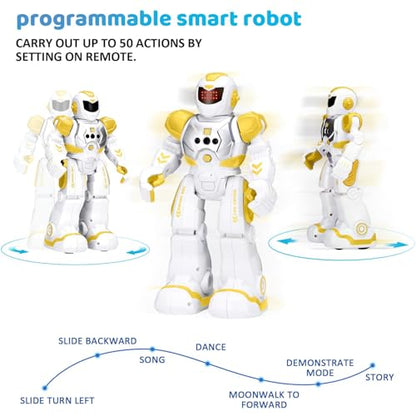 KingsDragon Robots Toy for Kids, RC Robot Gesture Sensing Smart Toy - color: Yellow