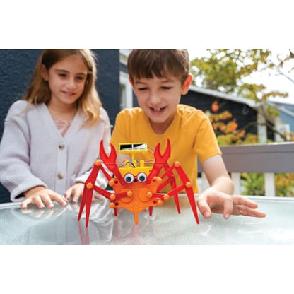 4M Hybrid Crabot Solar Robot Kit for Kids Ages 8-12 – Build a Sideways-Scuttling Crab with Moving Eyes & Claws, Solar or Battery Powered, STEM Renewable Energy Engineering Toy Gift