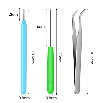 12 Pack Paper Quilling Tools Set, Slotted Needle Pens with Tweezers