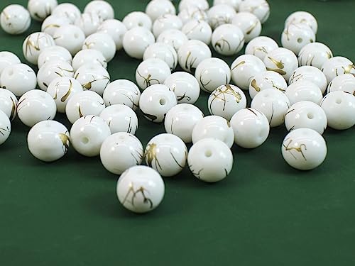 10mm White Glass Beads Kit 500pcs for Jewelry Making - size: 10mm White #364