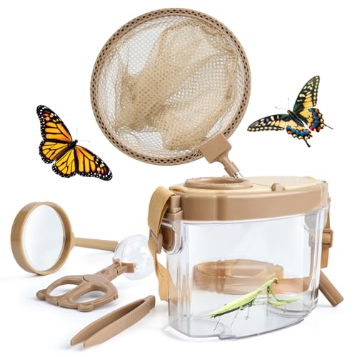 Montessori Mama Kids' Bug Catching Kit - Complete Insect Exploration Set with Habitat, Extendable Net, Magnifying Tools & Carry Strap - Educational Outdoor Adventure Gift