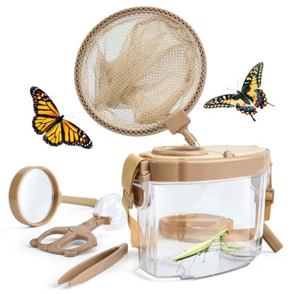 Montessori Mama Kids' Bug Catching Kit - Complete Insect Exploration Set with Habitat, Extendable Net, Magnifying Tools & Carry Strap - Educational Outdoor Adventure Gift