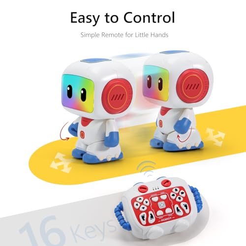 GILOBABY Programmable RC Robot Toy for Kids, Rechargeable STEM Astronaut - color: Blue-r