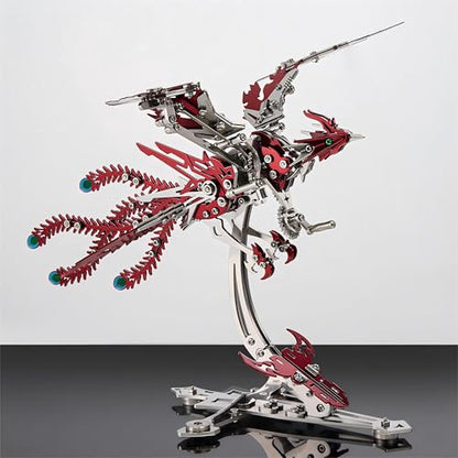 3D Metal Puzzles for Adults, Mechanical Phoenix Bird Model Kit - color: Phoenix-red