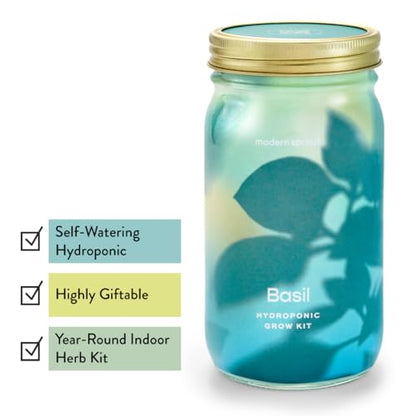 Modern Sprout Mason Garden Jar-Self-Watering Hydroponics Kit-Basil+Parsley - color: Basil+parsley, size: Garden Jars