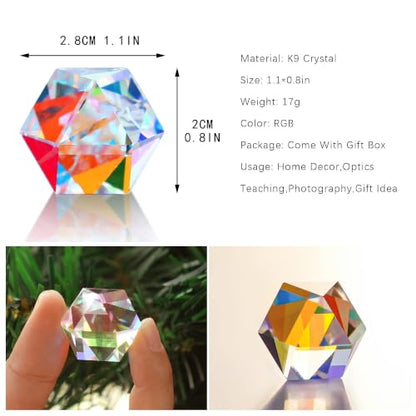 1'' Glass Prisms Colored Crystal Optical Prism Beam Splitter For Physics - style: 20mm Polyhedron prism