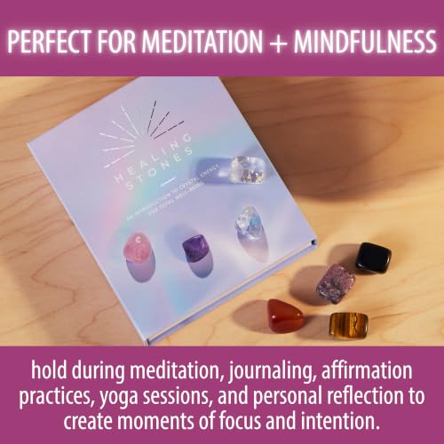 Crystal Collection Healing Stones Set Pocket-Size with Quartz, Lepidolite, Amethyst, Green Aventurine, Set of 12 - color: Healing