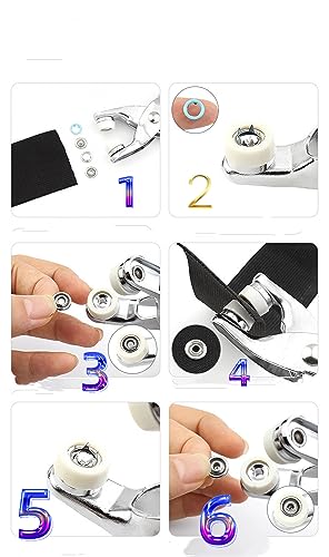 100 Sets Metal 9.5mmSnaps Buttons, Five Claw Buckle Installation Plier Tool Set, Seam Free Invisibility Snap Fastener Plier Tool, Metal Prong Snaps Buttons for Clothing Leather Crafting Sewing