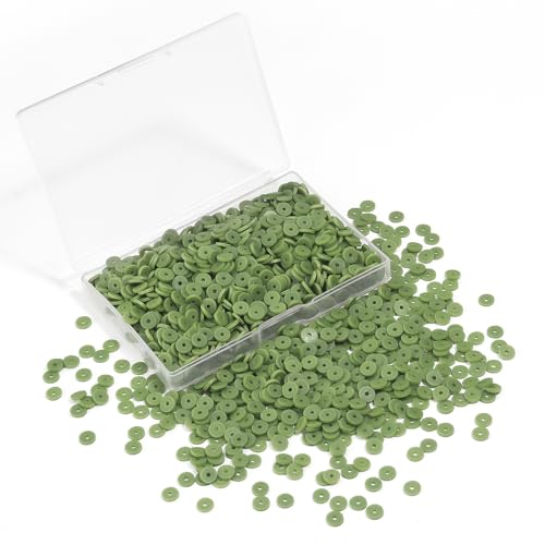 6mm Polymer Clay Beads for Bracelets Making 1000PCS - color: Military green