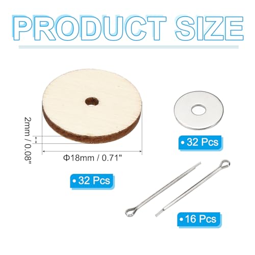 PATIKIL 18mm Doll Joints, 16 Set Removable Cotter Pin Joints Connector and Fiberboard Tray for Bear Limbs Making Head DIY Crafts Accessories - size: 18mm