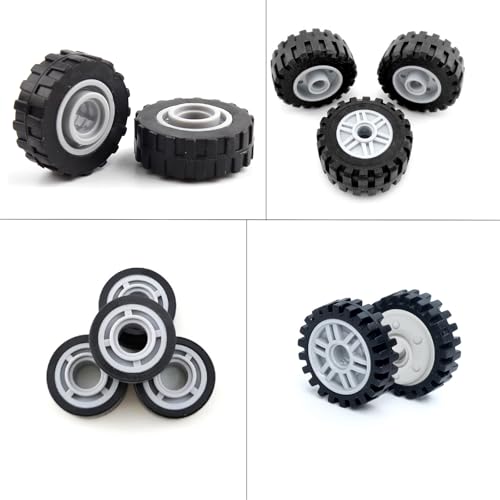 70PCS Tires Wheels and Axles Sets Building Parts Accessories for Car Vehicle Truck