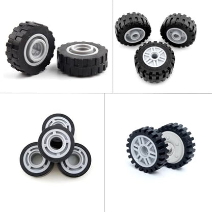 70PCS Tires Wheels and Axles Sets Building Parts Accessories for Car Vehicle Truck