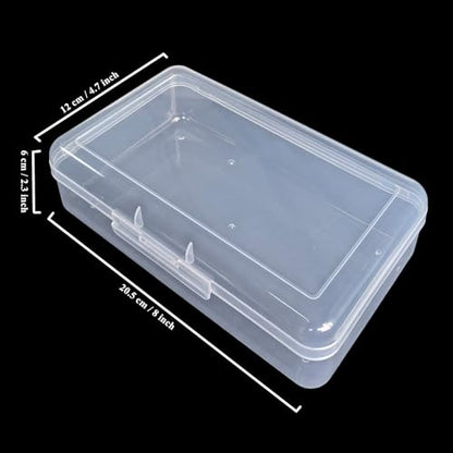 4 Pack Rectangular Clear Plastic Storage Containers, 8x4.7x2.3 inch - size: 8 x 4.7 x 2.3 inch