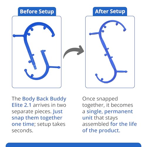 Body Back Buddy Elite Back Massager & Neck Massager for Pain Relief, Blue - color: Blue, size: Elite