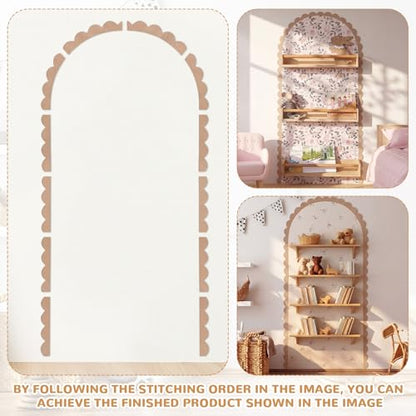 Novabright Unfinished Wood Arch Trim, 72 x 36 Inch, Scalloped - size: 72 x 36 Inch, style: Scalloped