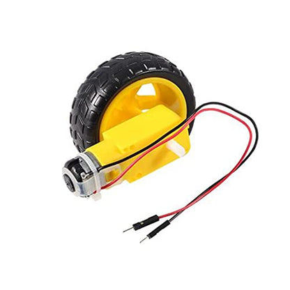 4 Sets TT Motor DC 3-6V Gearbox Motor Dual Shaft 200RPM Ratio 1:48 Motor with Tire Wheel Kit for Arduino DIY Smart Car Robot