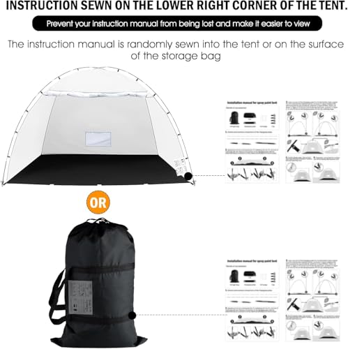 Siebwin 10x6x6.5ft Spray Paint Tent, Mesh Screen & Windproof Hooks, White - color: White, size: 10 ft x 6 ft x 6.5 ft