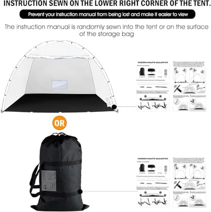 Siebwin 10x6x6.5ft Spray Paint Tent, Mesh Screen & Windproof Hooks, White - color: White, size: 10 ft x 6 ft x 6.5 ft