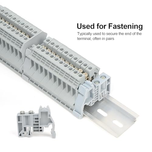 30Pcs E/UK DIN Rail Terminal Blocks End Stopper Bracket - color: Grey, size: 30 Pcs