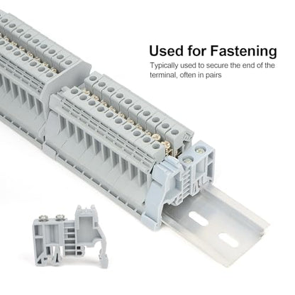 30Pcs E/UK DIN Rail Terminal Blocks End Stopper Bracket - color: Grey, size: 30 Pcs