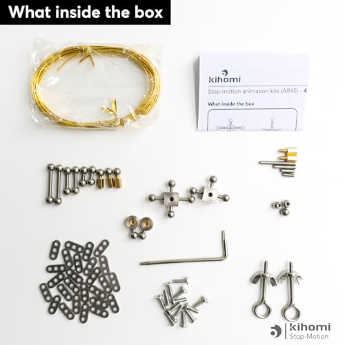 Studio Stop Motion Armature Kit - Feet Tie Down DIY Metal Puppet Figure Skeletons Easy Assembly for Animation Character Design & Creative Fun, Perfect for Stop Motion Animation (Silver, 4.5in) - size: 4.5in