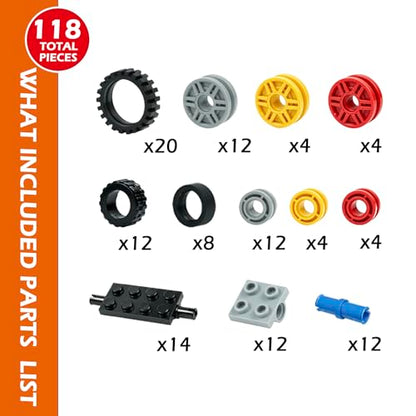 Wheels and Axles Sets Tires Building Blocks Classic Car Parts Accessories