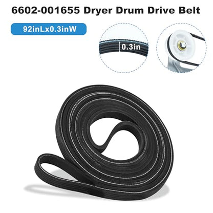 DV42H5200EW/A3 DV48J7700EW/A2 DV48H7400EW/A2 Dryer Rollers Replacement for Samsung Dryer Repair Kit, DC97-16782A Dryer Rollers, DC93-00634A Idler Pulley, 6602-001655 Belt
