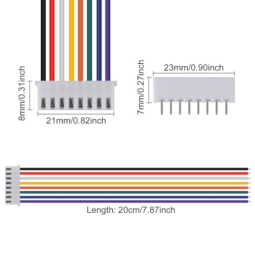 ACEIRMC 90Pairs JST-XH Connector Kit, XH 2.54mm 2/3/4/5/6/7/8/9/10 Pin Header Male and Female Connectors Plug Adapter with Flat Wire Cable 200mm 26AWG Compatible with JST XH (2/3/4/5/6/7/8/9/10P Set) - color: 2/3/4/5/6/7/8/9/10P Set