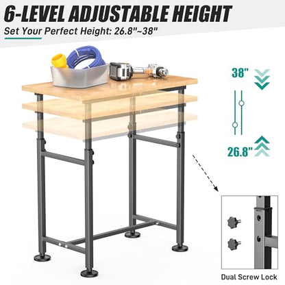 EVERHANGER Workbench for Garage, Adjustable Height Work Table - size: Small