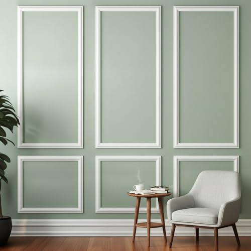 Peel and Stick Wall Molding Kit, 6 Large Frames, 54 x 24 Inch - size: 54" x 24"