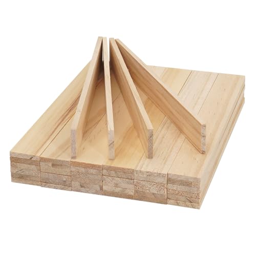 Wooden Sticks Wooden Dowels for Crafts, Wood Strips Slats for Crafts 1/8"x 3/4" x 6", 40 PCS Wood Trim Planks Boards for Wall, Unfinished Pine Lumber Pieces for Crafting, Woodworking Models Making - size: 1/8x3/4x6 in-40 PCS