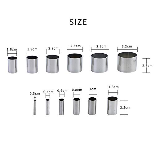 Fireboomoon 12 PCS Hole Hollow Punch Cutter Set with Storage Case,Stainless Steel Round Circle Ring Clay Cutters Ceramics Dotting Baking Indentation Mold Tools for Polymer Clay Pottery Handmade Craft - color: Silver 12pcs Round