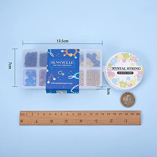 SUNNYCLUE 1 Box 310Pcs DIY Multilayer Solar System Bracelet Making Kit Natural Gemstone Universe Galaxy Nine Guardian Planets Necklace Beading Christmas Bracelet Jewelry Making Starter Craft Supplies - color: 6mm 8mm 10mm Beads 12mm Rings Plastic Box