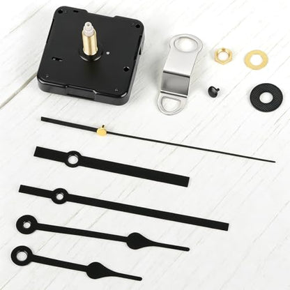 Clock Mechanism Kit, Quartz Clock Movement Replacement with 2 Pairs Clock Hands, Battery Clock Replacement Mechanism Include Clock Hands DIY Repair Parts(Total Shaft Length 28mm) - size: Shaft Length 17/64 inch