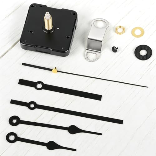 Clock Mechanism Replacement Kit, Quartz Clock Movement Replacement with 2 Pairs Clock Hands, Battery Clock Replacement Mechanism Include Clock Hands DIY Repair Parts(Total Shaft Length 26mm) - size: Shaft Length 11/32 inch