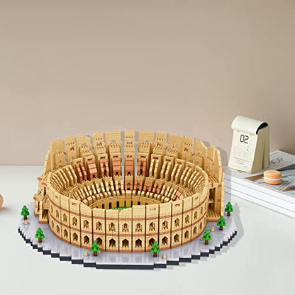 Building Blocks Set Roman Colosseum Model Micro Building Blocks 5594 PCS Famous Architecture Model Mini Building Kit, Gift for Kids and Adults - color: Roman Colosseum
