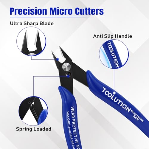 Small Wire Cutters Micro Flush Cutter Snips Zip Tie Cutter-2 Pack - size: 2 Pack