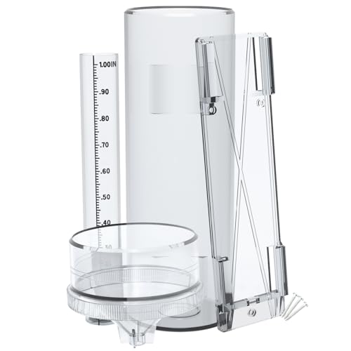 Rain Gauge Outdoor Professional Long Term Rain Gauge Mounting Bracket, Precisely Accurate to 1/100th of an Inch,UV and Heat Resistant, Non-Yellowing Rain Gauge Fit All Weather Conditions