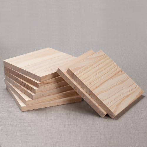 Wooden Blocks Wood Blocks for Crafts, 8 PCS 6″X6″X1/2″ Blank Wood Squares - size: 6″x6″x1/2″ - 8PCS
